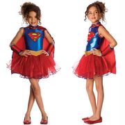 女童神力女超人表演服装万圣节Superman cos漫威女英雄儿童演出服