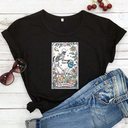 thegardener万圣节骷髅彩色图案，t恤女外贸，潮流休闲短