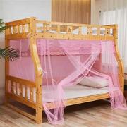 子母床蚊帐下铺梯形梯柜家用下床免安装上下铺实木双层床蚊帐加密
