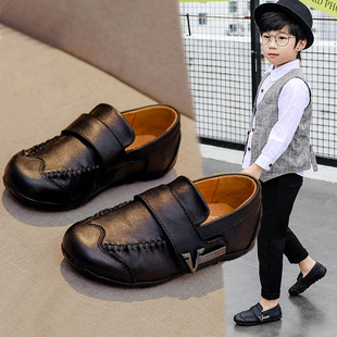 红蜻娗男童皮鞋真皮软底儿童小学生演出鞋子