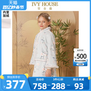 ivyhouse常春藤童装女童上衣，冬季款民国风唐装，毛绒边上袄中式