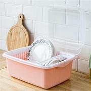 厨房碗沥塑料柜水碗架带盖碗筷餐具收纳盒放碗碟架滴水碗盘置物