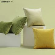 纯色简约天鹅绿黄配色抱枕不含芯房间靠垫套客厅沙发靠背靠垫绒布