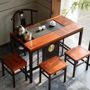 花梨木新中式茶桌阳台小型泡茶桌实木家用茶桌椅组合客厅简约茶台