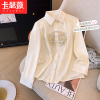 新中式刺绣雪纺衬衫少女2024年春初中高中学生设计感长袖上衣