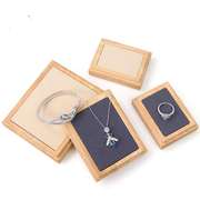 日韩简约实木方形三件套珠宝，展示道具手镯吊坠，首饰珠宝收纳托盘