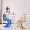网红亚克力透明椅子塑料餐椅家用靠背化妆凳时尚简约设计师潘东椅