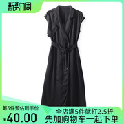 当季达系列秋装连衣裙，气质收腰v领双排，扣显瘦韩版系带长裙子