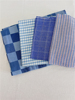 孤品私藏日本订单深蓝色系，格子条棉布料，集合32-1手工服装面料