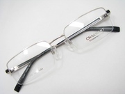 Charmant夏蒙纯钛眼镜架CH10746 WP银色半框男士款钛架眼镜方框