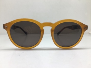 NYBK Auburn透明棕色复古圆框太阳镜玳瑁色镜腿墨镜