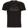 Kappa背靠背男装运动T恤圆领纯棉透气短袖上衣黑色2024夏季