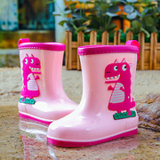 创意可爱恐龙中童雨鞋 pvc小学生四季中筒雨靴 学校户外胶质水鞋