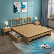 辰丰北欧实木床，1.8米双人卧室家具日式温莎床原木家私