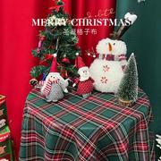 圣诞复古格子布桌布拍照背景，布ins网红装饰儿童写真摄影道具定制