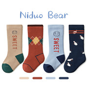 尼多熊儿童(熊儿童)袜子，秋冬棉男童宝宝中长筒，袜子冬季松口不勒腿