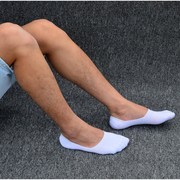 袜子男豆豆袜夏季薄船祙纯棉浅口防滑全隐形袜套黑白色防臭超短袜