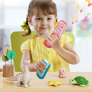 婴幼儿童宝宝音乐电话玩具手机仿真翻盖男女孩数字转屏0可啃咬3岁