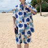 海南岛服夏威夷沙滩衬衫男大码印花衬衣情侣套装三亚旅游沙滩套装