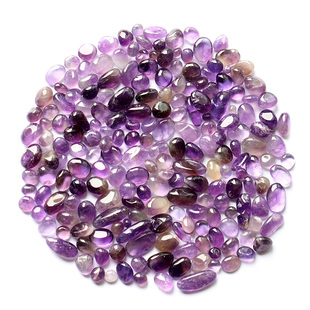 灵昌天然紫水晶碎石圆形水晶消磁石花盆栽鱼缸小石子彩石头
