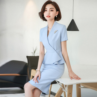 职业装女2025夏季韩版套装气质酒店前台正装套裙时尚美容师工作服