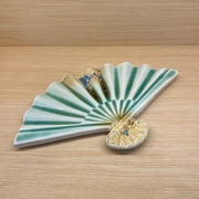 陶瓷日式寿司扇形盘创意不规则家用个性点心摆盘酒店餐厅刺身拼盘