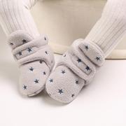 冬加厚0-1岁男女宝宝不掉软底保暖新生婴儿地板鞋袜棉布学步鞋子