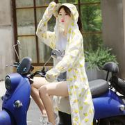 骑车防晒衣女夏季全身电动车纯棉长款防紫外线披肩摩托车遮阳衣