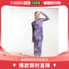 香港直邮潮奢 monki 女士Monki 网纱紫色绿色漩涡印花中长连衣裙