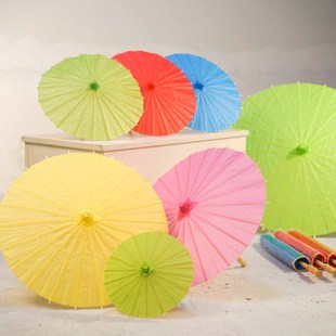 迷你纸伞定制幼儿园diy手工绘画伞空白彩色，装饰道具工艺纸伞手绘