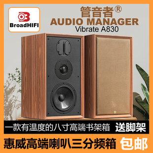 HIVI惠威喇叭8寸3分频履带高音碳纤维低音家用发烧级HIFI胆机音箱