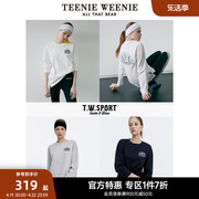 TeenieWeenie小熊奥莱2024白色圆领长袖T恤宽松运动打底衫女