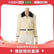 韩国直邮4CUS 毛衣 4CUS 有领设计 配色 珍珠细节 开衫_FS3A7KC