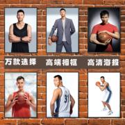 易建联海报中国队篮球cba国家队，简约宿舍墙贴高端相框装饰挂贴画
