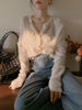 欧洲站米白色设计感绣花毛衣，针织开衫外套，女2023早秋季薄上衣