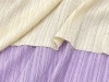 垂感弹力泡泡米色、浅紫色涤棉，竖纹肌理格子布料衬衫连衣裙面料