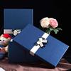 加大号码盒韩版长方形，蓝色圣诞礼物羽绒衣服婚纱包装盒收
