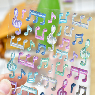 创意音符乐谱乐器贴纸3D立体学生儿童琴行礼物奖励音乐文具