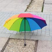 高档10骨折叠彩虹雨伞，女黑胶自动伞，广告伞遮阳伞印字