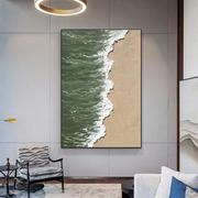 现代简约大海客厅装饰画风景，画大气沙发，后落地画背景墙抽象壁挂画