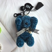 手工毛线编织成品害羞熊 泰迪熊玩偶挂件摆件 汽车钥匙扣包包挂件