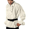 欧美复古中世纪宫廷风蓬蓬，袖上衣舞台话剧，表演服纯色绑带衬衫男