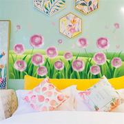 粉色花球腰线自粘墙贴幼儿园教室儿童房间遮丑场景装扮墙面贴纸画