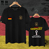 德国国家队2022卡塔尔世界足球，杯germany短袖，t恤衫男女纯棉半截袖