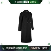 香港直邮EMPORIO ARMANI 女士黑色羊毛羊绒大衣 4NL02T-4M632-999
