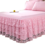 欧式床裙床罩单件时尚刺绣蕾丝公主风花边防滑保护套1.8米2床笠夏