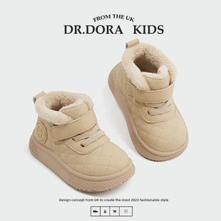 DR.DORA朵拉博士冬季棉靴婴幼儿宝宝鞋子加绒厚保暖短靴小童学步