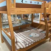 橡木上下子母床双层护栏小户型全实木书架儿童床挂步梯楼梯宿舍床