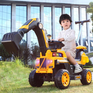 大号全电动儿童玩具男孩，电动挖掘机可坐可骑大号，挖土机工程车