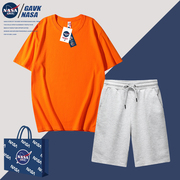 NASA GAVK2023纯棉上衣裤子男女同款纯色男女同款情侣运动套装
